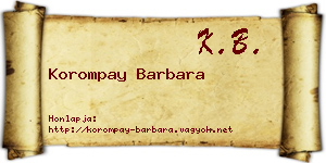 Korompay Barbara névjegykártya