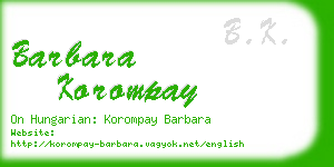 barbara korompay business card